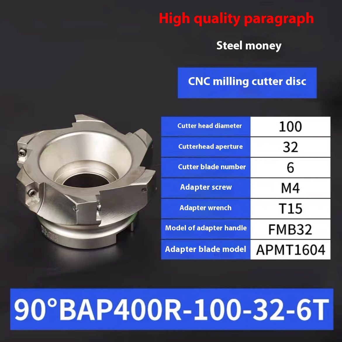 2075-CNC 90 degree right-angle BAP300R/400R milling cutter head machining center 1604 cutter head non-standard 45 60 65 Shandong Denso Pricision Tools Co.,Ltd.